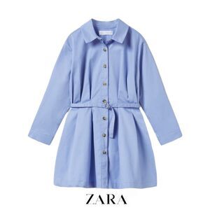 ZARA Kids | Mid Blue | TRENCH COAT SHIRT DRESS WITH BELT